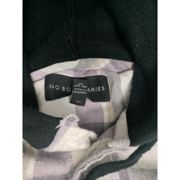 NoBo Mens Small Button Up Flannel Hooded Shacket Shirt Plaid 34-36 Off White Sm - Picture 11 of 16